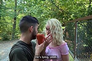 Man, this blonde made her boyfriend a cuckold while enjoying an outdoor amateur fuck in the forest.