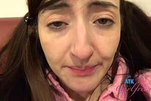 Super cute brunette amateur Tifa Quinn enjoys pussy licking and fingering during holiday