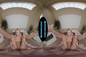 Helping your cute pigtailed roommate Skylar Storm when she's late on rent in this VR scene