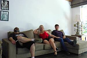 Unfaithful Wife Fucking With Friend Next To Her Cuckold In Miniskirt