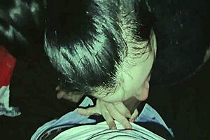 Latina teen sucks big black cock eagerly