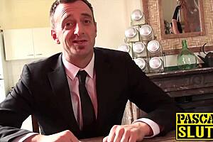 Wow! Big-boobed babe lets maledom use her like a total slave!