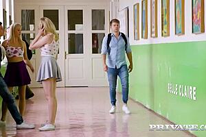 private com - lesbian threesome in the restroom?