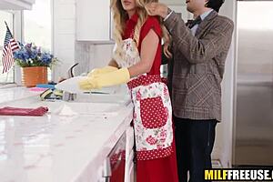 stay at home housewife freeused by young 18+ husband with cunilingus fucking mature big tits handjob