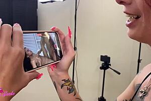 My husband has a fetish for me hiring whores for him to fuck and film in red and sheer.