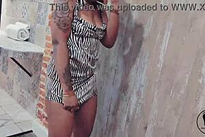 ebony stripper twerks body in sexy dress for ass worshiping humiliation