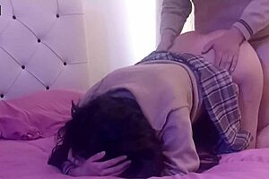 Latina Teen in School Uniform Gets Tight Pussy Play