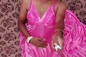 Indian sexy CD Lara Dsouza in pink satin nighty gets BDSM mummification and anal!