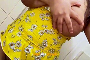 Your aunt emma strokes big tits and hairy tight pussy