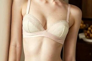 Girls In Flowery Underwear Showing Panties, Feet, And Barefoot In Lingerie