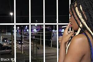 couple enjoys delicious fucking in the apartment window