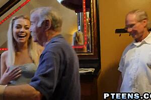 Experienced Blonde Teen 18+ Bent Over For Two Dongs In Threesome