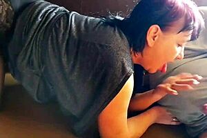 Klaudiaambergirl in lingerie gives blowjob and creampie in outdoor compilation