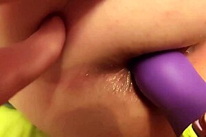 Wow, that vibrator slides into the tight ass for intense anal pleasure and assfucking