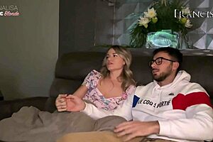 Blonde Submissive Licks Ass and Swallows Cum During Movie Night