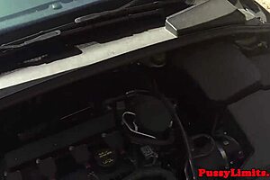 Leashed Skank Rough Pounded Doggystyle In Garage