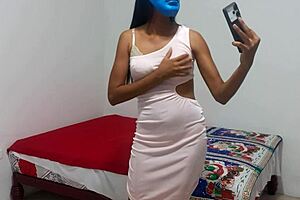 Thin Indian wishes Christmas with beautiful, tempting ass