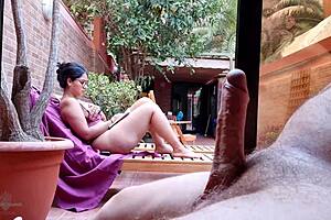 My Stepson Shows Off Big Cock on Terrace, Neighbors Watch in Shock