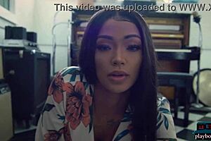 Big Booty Ebony Playboy Model Harley Dean Rips Clothes Off In Studio.