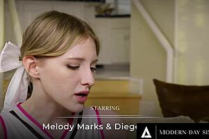 popular petite 18+ virgin CHEERLEADER MELODY MARKS LOSES VIRGINITY to nerd for a bet