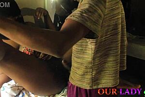 Ebony girl with big ass gets fingered by director until wet, then pussyfucked!