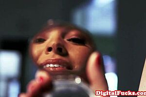 nikki benz scissors with ava adams outdoors