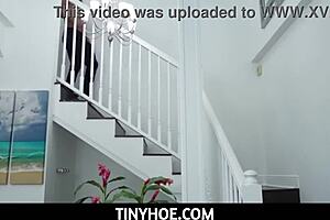 OMG, tiny 18+ Latina step daughter Sadie Pop wrecked by step dad Sergeant Miles! 😱