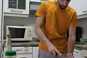watch me cook a tortilla, strip naked, jerk off my big cock, and cum on the food?