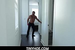 OMG, tiny 18+ Latina step daughter Sadie Pop wrecked by step dad Sergeant Miles! 😱