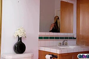 The spoiled brat feels intense desire for her new big tits stepmom's body.