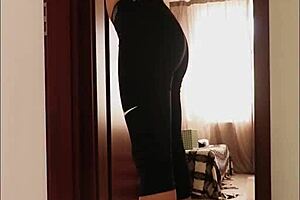 Stuck at home, he surprised me during yoga with a creampie! 😏