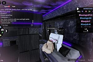 playing with a cute femboy character on roblox