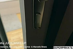 Mia Julia and Little 18+ Caprice Get Fucked Hard in Wild 3some