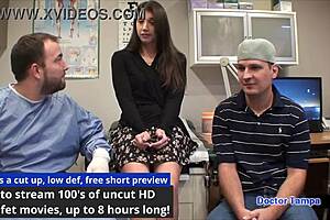 Dr. Tampa humiliates brunette with big ass in university entrance physical