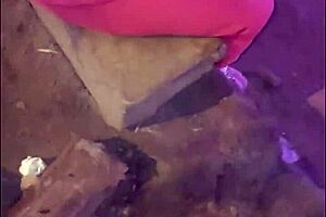 Mature Prostitute Flashes Tits Outdoors