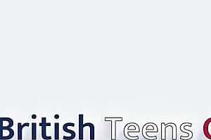 A young British girl in a school uniform masturbates