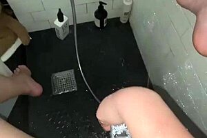 Arabian Snowwhite masturbates in the shower in Los Angeles.