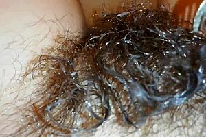 hairy bush underwater reveals super hairy pussy fetish close-up