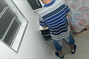 stranger fucks young redhead in bar bathroom