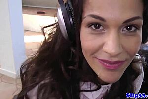 This seductive teen gets a POV banging from an old man.