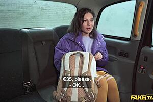 Why does this MILF offer her shaven pussy in the fake taxi to pay for the ride