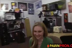 lovely girl enjoys pawnshop tour