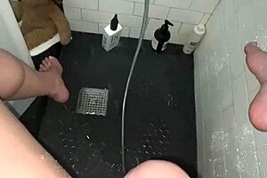 Arabian Snowwhite masturbates in the shower in Los Angeles.