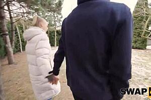 Swap4k Lovely Forest Hike Ended Up As Hard Threesome With 2 Girls And 1 Cuckold