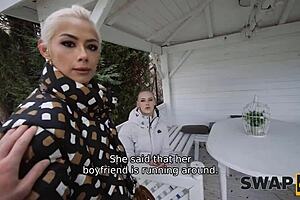 Swap4k Lovely Forest Hike Ended Up As Hard Threesome With 2 Girls And 1 Cuckold