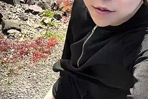 Summer vlog with Asian ladyboy Lexi Faith outdoors in pantyhose and stockings.