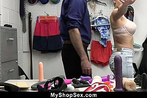 Mall officer catches young teen stealing multiple sex toys on duty.