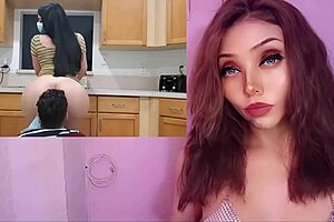 Hot latina stepmom fucks stepson in kitchen!