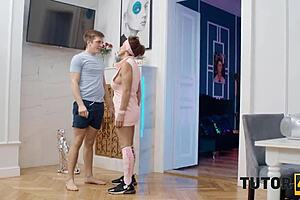 in the jungle, an old american mature woman gets fucked sideways, hairless and private