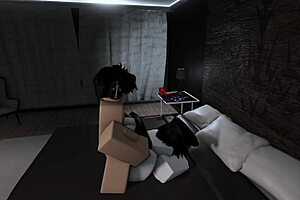 fucking my busty goth friend in roblox, she's so sexy 😈